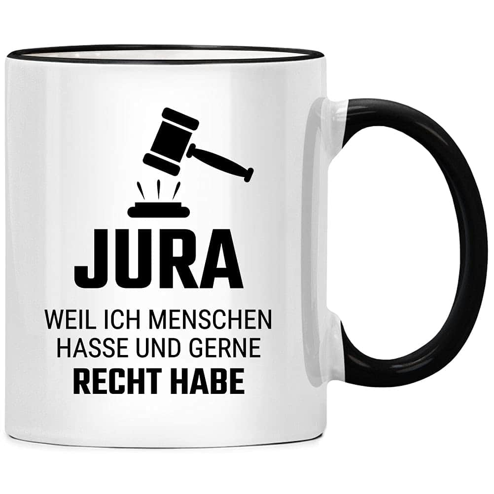 Jura weil ich Menschen hasse Tasse, Juristen Juristin Geschenk für bester Anwalt witzig, Anwältin Examen Student Geschenke, Jurist Richter Kollegen