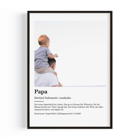 Familienherz Geschenk für Papa  Foto Definition mit persönlicher Note  Individuelles Geschenk für deinen Vater.