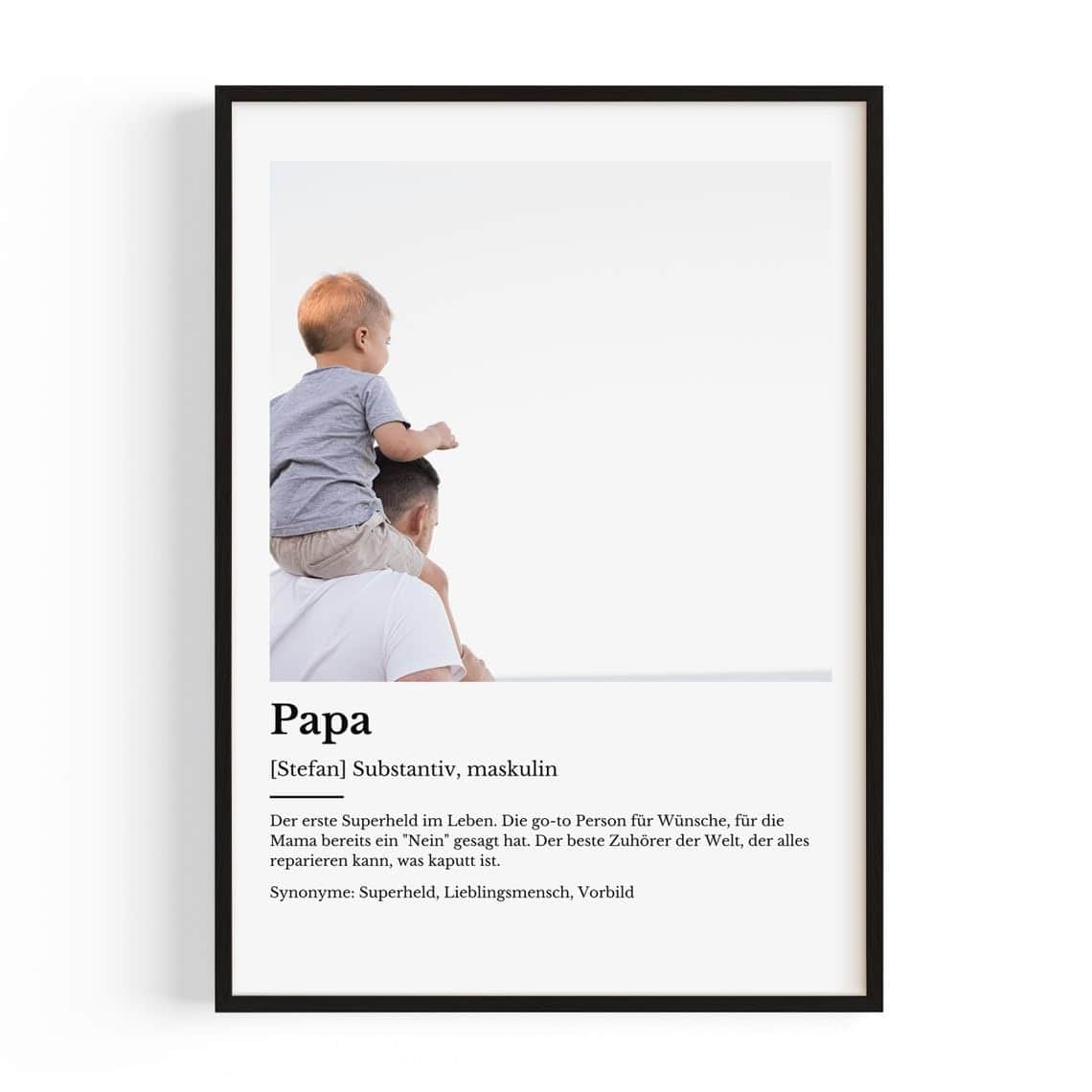 Pulse of Home Geschenk für Papa  Personalisierte Foto Definition  Persönliches Geschenk für deinen Vater zum Hinstellen oder Aufhängen  Personalisierte Geschenke