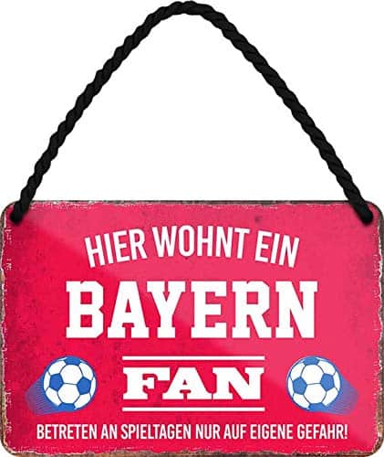 schilderkreis24  Witziges Blechschild als Deko-Artikel für Sportvereine, Bayern-Fußballfans, Männerclubs, Geschenkidee (18×12 cm)