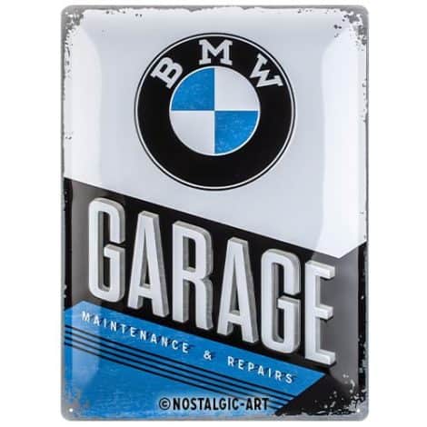 BMW Garage Retro Blechschild, 30 x 40 cm  Tolles Geschenk für BMW-Fans, im Vintage-Stil, aus Metall.