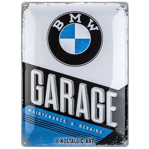 Nostalgic-Art Retro Blechschild, 30 x 40 cm, BMW  Garage  Geschenk-Idee für BMW Accessoires Fans, aus Metall, Vintage Design