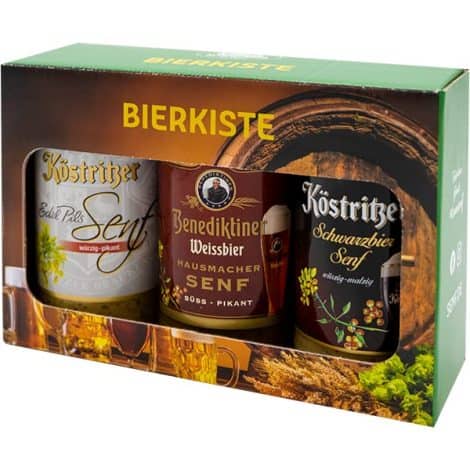 Geschenk-Set: Altenburger Original Bierkiste – drei Senfsorten mit Bier verfeinert. Perfekt für Männer und Frauen.