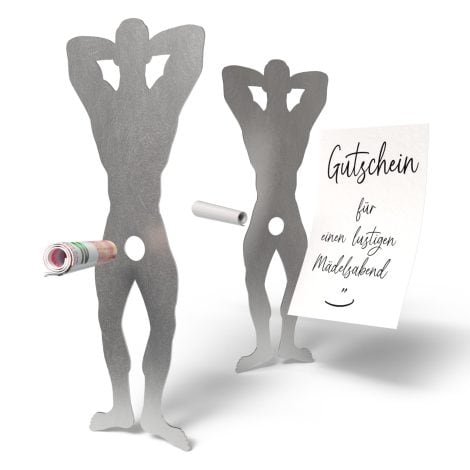 Witzige und originelle Geschenke für Frauen, Geldverpackung, Geburtstagsgeschenk für Freundin, Junggesellinnenabschied, lustige Edelstahlfigur (200 x 76 x 1 mm).