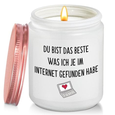 Lavendelduft-Kerze als Geschenk zum Valentinstag, Jahrestag, Weihnachten, Hochzeitstag oder Geburtstag für sie oder ihn.