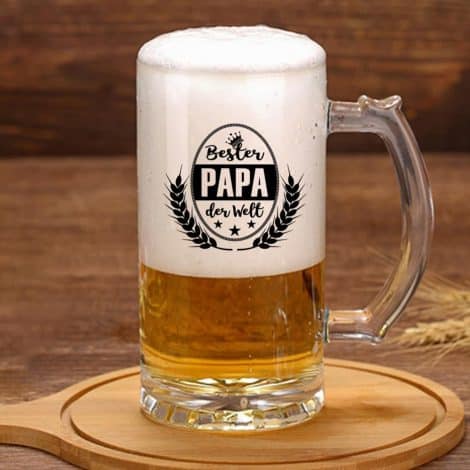 Der perfekte Bierkrug für den besten Papa der Welt: 0,5 Liter, in Geschenkbox. Ideal als Ruhestand- oder Vatertagsgeschenk!