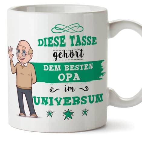 Opa-Tasse von Mugffins – Die perfekte Geschenkidee für Opa: Schönes und lustiges Keramik-Gefäß mit 350 mL.