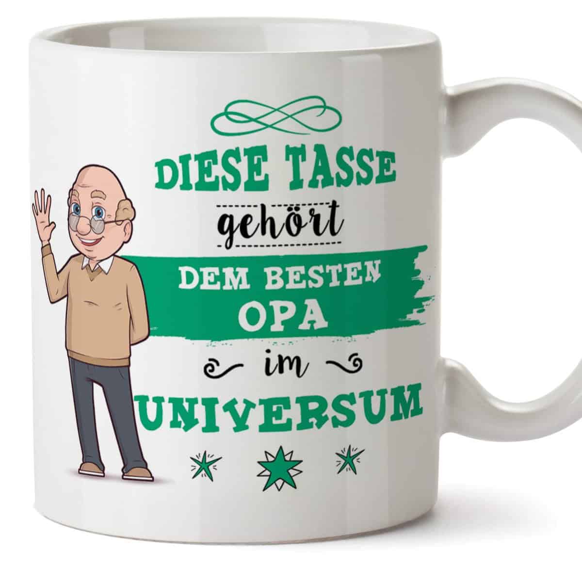 Mugffins Opa Tasse/Becher/Mug - Diese Tasse gehört dem besten Opa im Universum - Schöne und lustige Kaffeetasse als Geschenkidee für Großväter. Keramik 350 mL