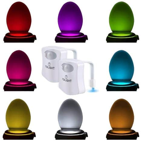 2 Stück Original WC Licht. Coole LED Gadgets für Männer, lustige Geschenkideen für Mama, Papa, Herren, Weihnachten, Geburtstag.