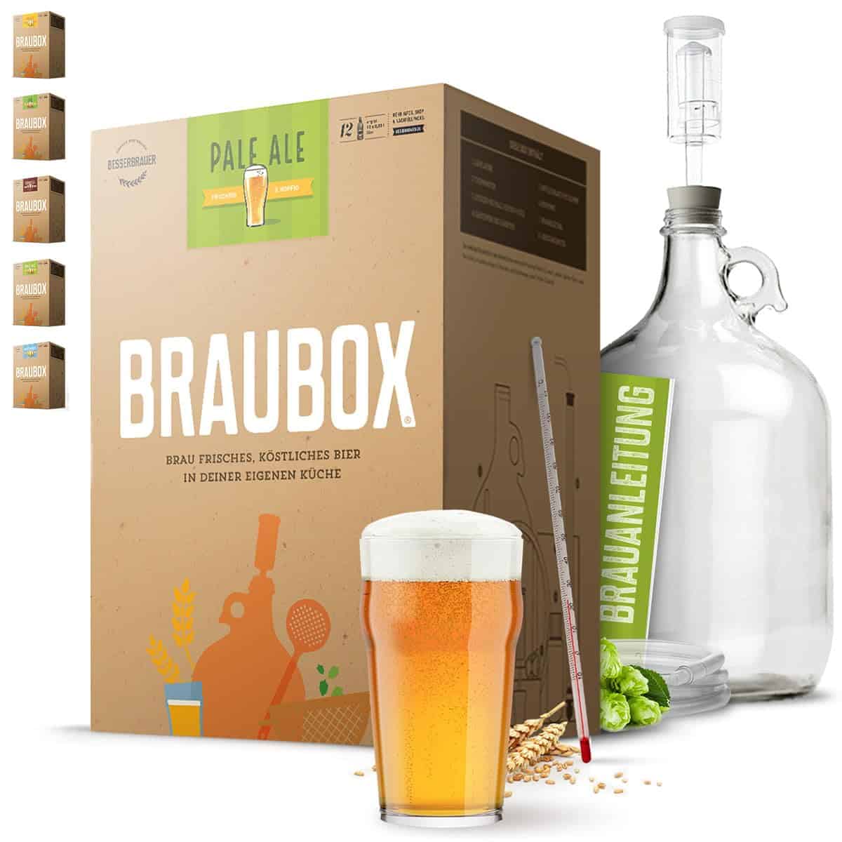 Braubox®, Sorte Pale Ale | Bierbrauset für die Küche | mit 5-Liter-Gärflasche | wiederverwendbar | Erfolgsgarantie von Besserbrauer