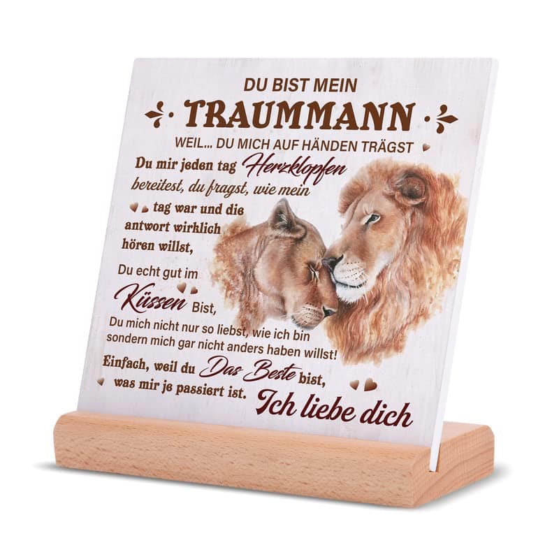 Juratar Ich Liebe Dich Geschenke für Männer, Geschenke für Ehemann- Holzschilder Heimat Dekoration Jahrestag Geschenk für Ihn, Hochzeitstag, Weihnachtsgeschenke für Männer, Ehemann