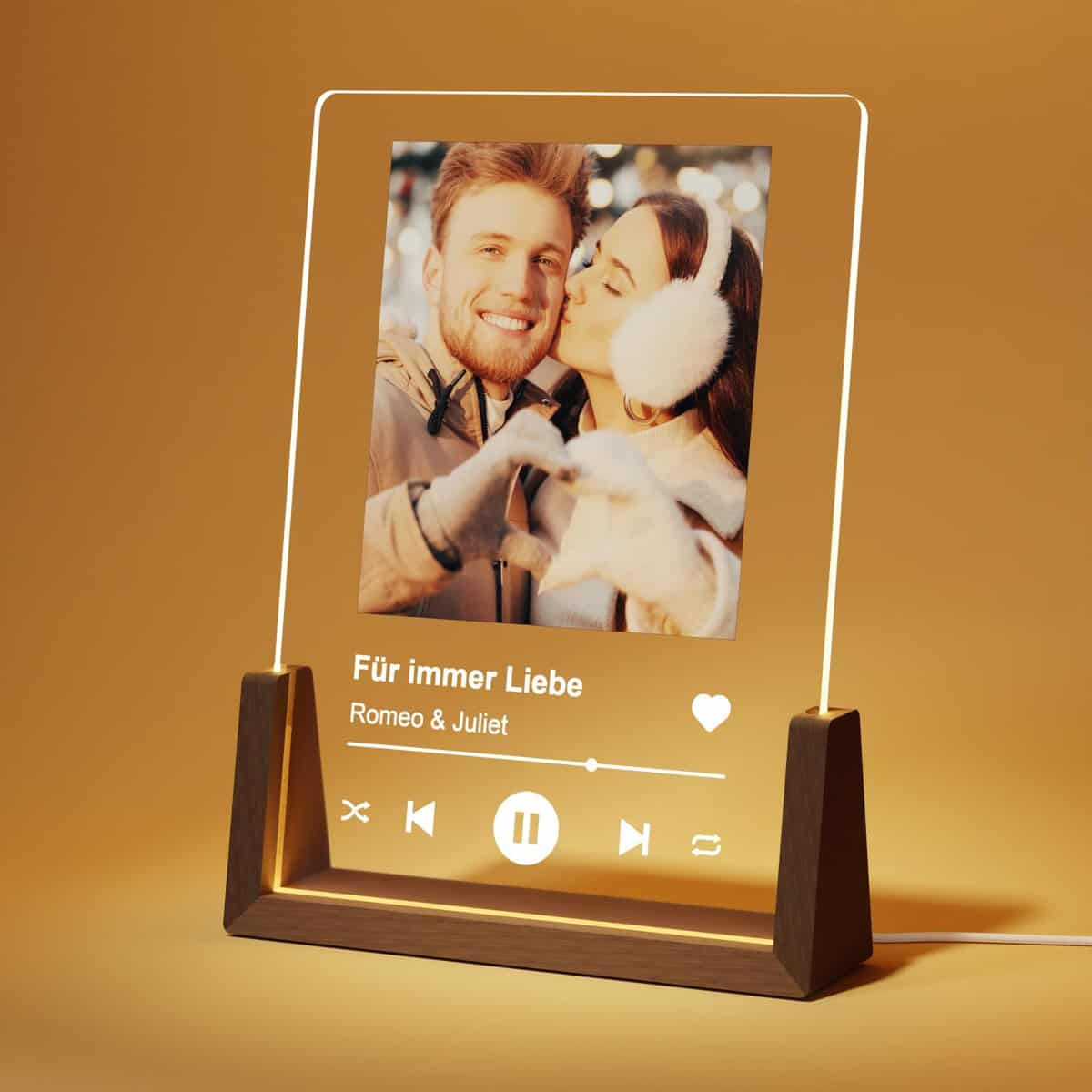 Giftove Spotify Glas Personalisiert mit Foto - Personalisierte Geschenke für Frauen Freundin Partner Paare Weihnachten Geburtstag Valentinstag - Pärchen Couple Geschenke Jahrestag Geschenk für Sie Ihn