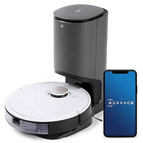 ECOVACS DEEBOT OZMO T8+ Staubsauger Roboter mit Absaugstation und Wischfunktion, intelligente Navigation, Alexa, anthrazit.