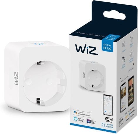 WiZ Smart Plug, intelligente Steckdose, mit App/Stimmensteuerung über WLAN, einzeln erhältlich, in Weiß.