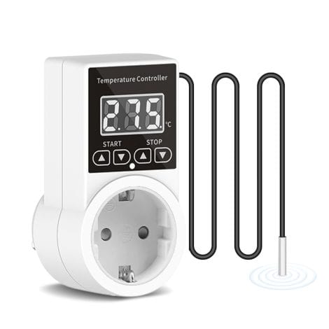 Digitaler Steckerthermostat für Gewächshaus und Terrarium, mit Temperaturregler und LCD-Bildschirm (1).