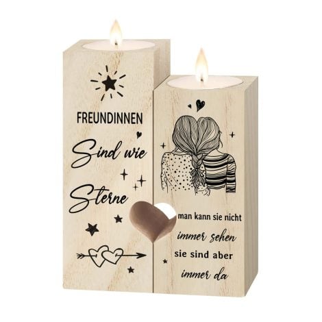 Geschenke für die Freundin zu Weihnachten: Kerzenständer-Geschenk für die beste Freundin zum Geburtstag oder Weihnachten.