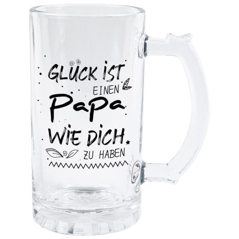 Lustige Geschenke für Väter, 0,4L graviertes Bierkrugglas – Glück, einen Vater wie dich zu haben. Ideal zum Vatertag, Geburtstag oder Weihnachten. Ein Geburtstagsgeschenk für Papa.