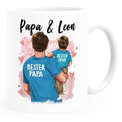 Personalisierte Kaffeetasse für Väter: SpecialMe® Kaffee-Tasse mit Namen für Papa zum Vatertag, Geburtstag, weiß, Standardgröße.