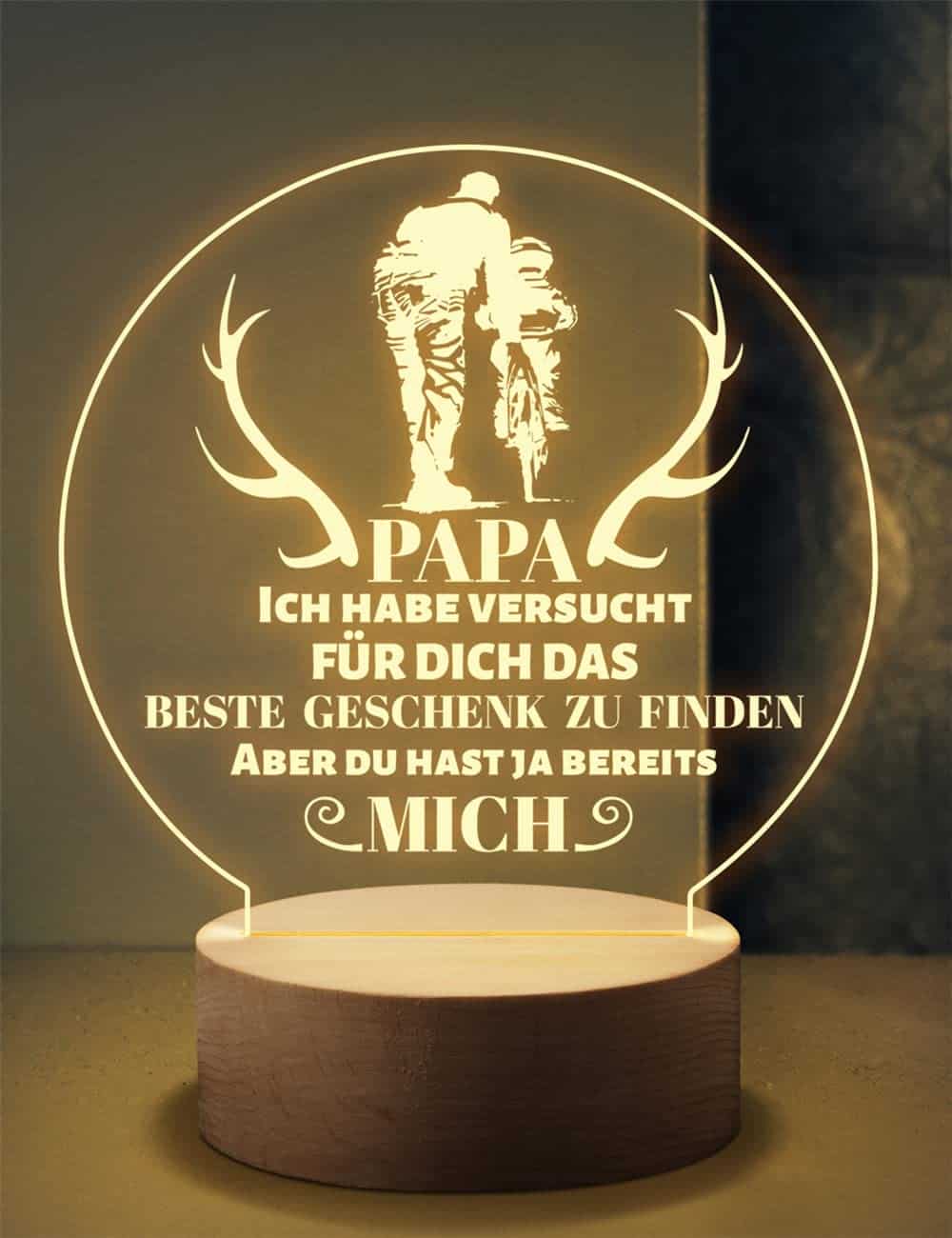 KAAYEE Geschenke für Papa, Nachtlicht Papa Weihnachten Geschenke, Vatertagsgeschenk Geburtstagsgeschenk für Papa, Vatertag Geschenk Weihnachtsgeschenke Papa Geschenke Von Tochter Sohn (Papa-4)