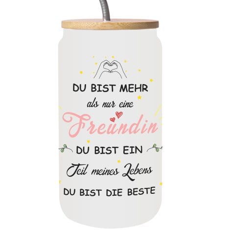 Beste Freundin Geschenkset mit 16 Oz Trinkglas  Perfekt für den Geburtstag deiner besten Freundin!