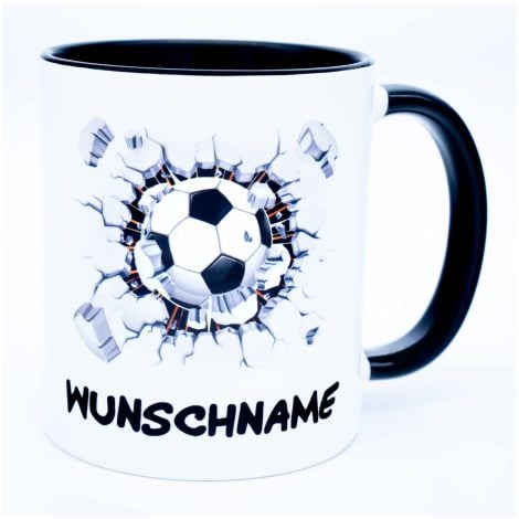 Personalisierte Kinder-Tasse mit Fußballer-Motiv – ideales Geschenk für fußballbegeisterte Jungen zum Geburtstag.