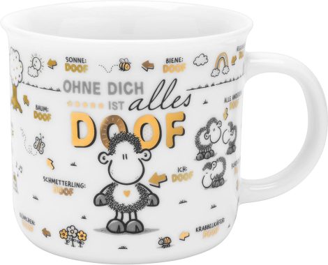 Sheepworld Becher “Alles ist schlecht ohne Dich” | Porzellan, 40 cl | Becher für Kaffee und Tee, Spruchbecher | 48080.