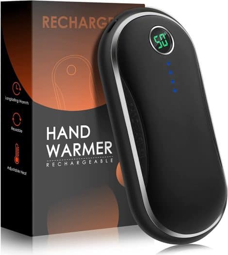 Wiederaufladbarer Handwärmer, 10000mAh Powerbank mit 15 Stunden Wärme, Digitalanzeige, 3 Heizstufen. Perfekt für Camping, als Geschenk.