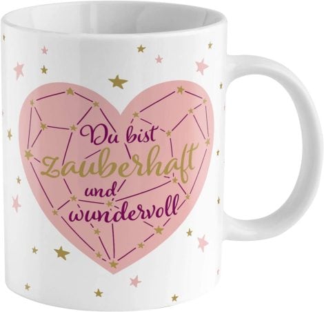 GRUSS & CO Verzauberbare Tasse “Zauberhaft” | Motivwechsel, 35 cl, Porzellan, Zitat, lustiges Geschenk | 47056