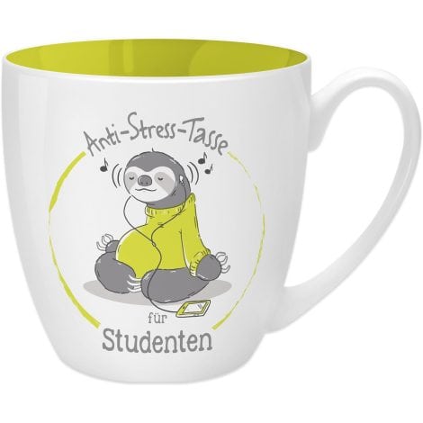 GRUSS & CO Tasse “Studenten” gegen Stress | 45 cl, New Bone China | Geschenk für Männer | 45500