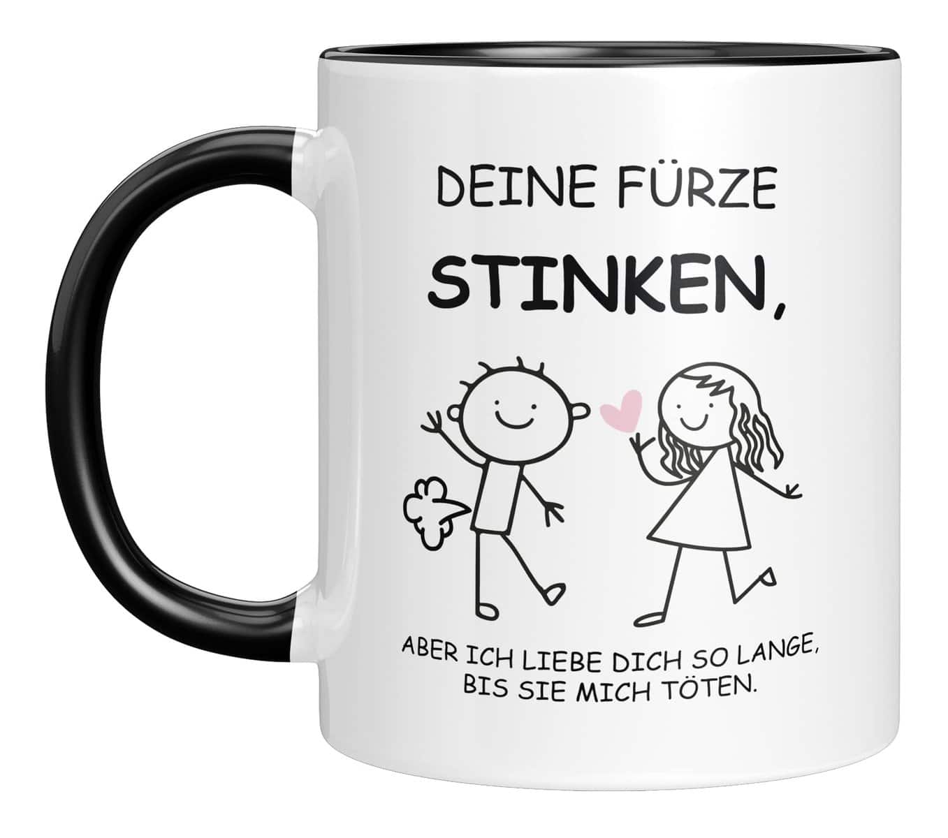 TASSENTICKER Tasse Mit Spruch Deine Fürze Stinken - Bestes Kaffeetassen Für Ihn - lustige geschenke für männer - Furzen Büro Becher Geschenk - Spülmaschinenfeste Kaffeebecher - Weiß / Schwarz