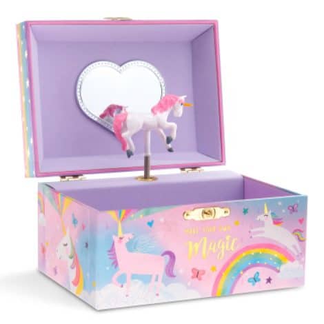 Juwelenträumerin Musikbox, drehendes Einhorn, für Mädchen, Schmuckaufbewahrung, Zuckerwatte-Design, schöner Traumsong, Einhorngeschenk für Mädchen.