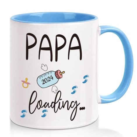 Livole Geschenke für baldige Väter, Weihnachtsgeschenkideen – Papa 2024 Loading: Tasse für werdende Väter.