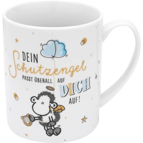 Sheepworld Extra Large Porcelain Cup “Angel” | Big mug with saying, 60 cl | Gift, guardian angel | 47235, 1 piece (1 pack)