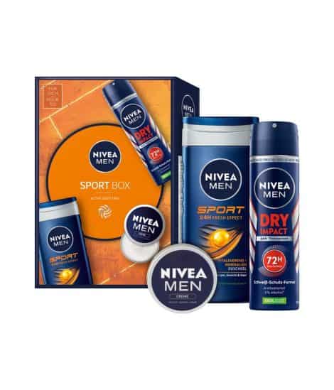 NIVEA MEN Sport Geschenkset, Pflegeset für aktive Männer, inklusive Sport Duschgel, Creme und Deo.