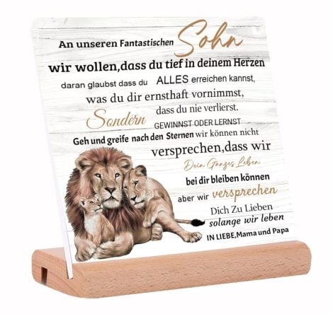 Handgemachte Acryl-Plakette für meinen Sohn mit liebevollem Spruch – perfektes Weihnachts- oder Geburtstagsgeschenk.