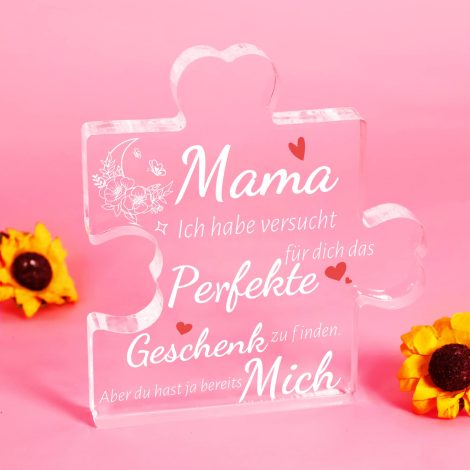 Muttertagsgeschenk: Personalisierter Acryl-Block-Puzzle “Ich liebe dich, Mama” für Geburtstag oder Weihnachten.