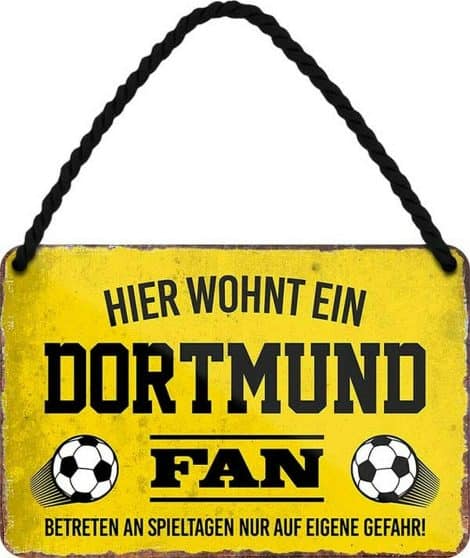 schilderkreis24  Fußballschild Deko für Garage, Sportverein-Geschenk zu Weihnachten für Dortmund Fußballfans (18x12cm).