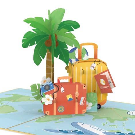 papercrush® Urlaubs-Gutschein in Pop-up-Kartenform “Gute Reise” – witziges Geschenk für Reisekasse, Flitterwochen, oder Urlaubsgeld.