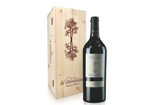 Lo Zoccolaio Langhe DOC Baccanera Rotwein – Wein aus Piemont in stilvoller Holzbox (1 x 750 ml)