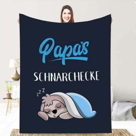 AOKILE Kuscheldecke für Papa – Personalisiertes Geschenk mit Faultiermotiv, besonders weich und gemütlich für Geburtstag oder Weihnachten.