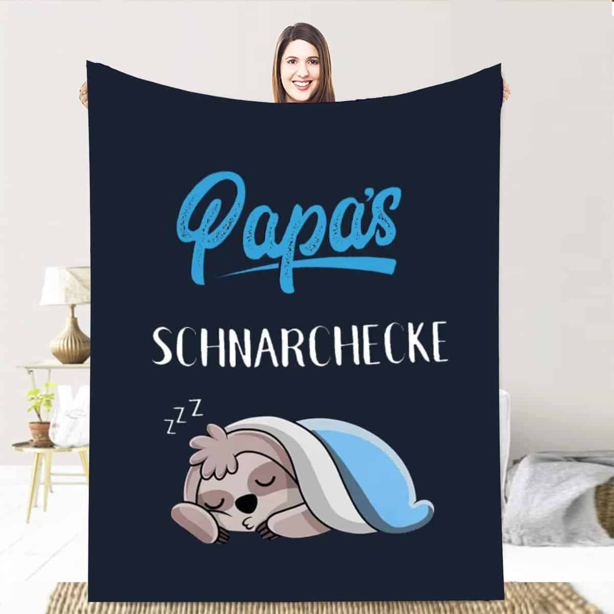 AOKILE Kuscheldecke Flauschige Geschenke für Papa,Faultier Decke An Meinen Vater Personalisierte Geschenke,Super Weich Couch Decken Wohndecke,Geburtstag,Weihnachten Geschenke