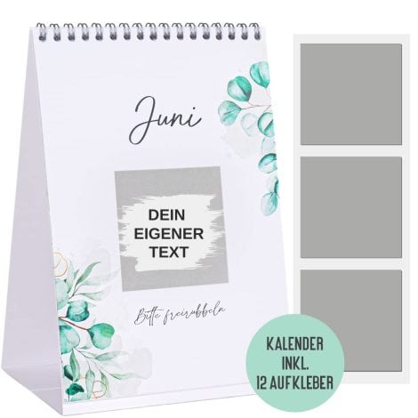 Kalender für gemeinsame Erlebnisse mit 12 Rubbel-Gutscheinen, Date-Night-Ideen und Geschenkmöglichkeiten (Eukalyptus)