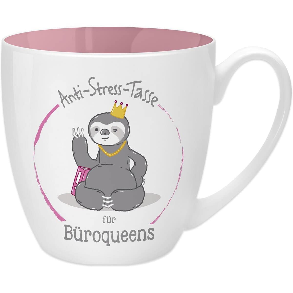 GRUSS & CO Anti-Stress-Tasse Motiv "Büroqueen" | Tasse mit Spruch, 45 cl, New Bone China | Geschenk Kollegin | 45488