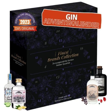 [ Boxiland ] Hochwertiger Gin Adventskalender mit 24 verschiedenen 0,04l Flaschen | Perfekt für Gin-Enthusiasten I Nur für Erwachsene.