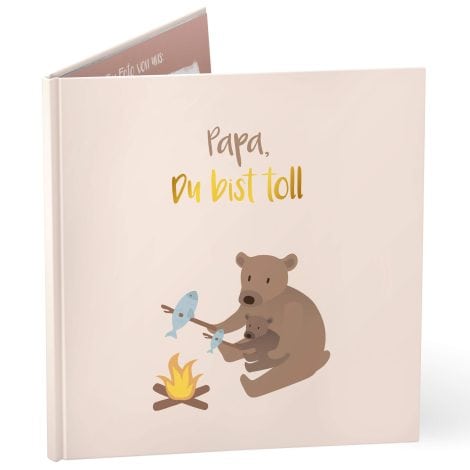 mintkind® “Papa Du bist toll” Geschenkbuch für Papa | Geschenk Fotobuch mit Sprüchen für Väter.