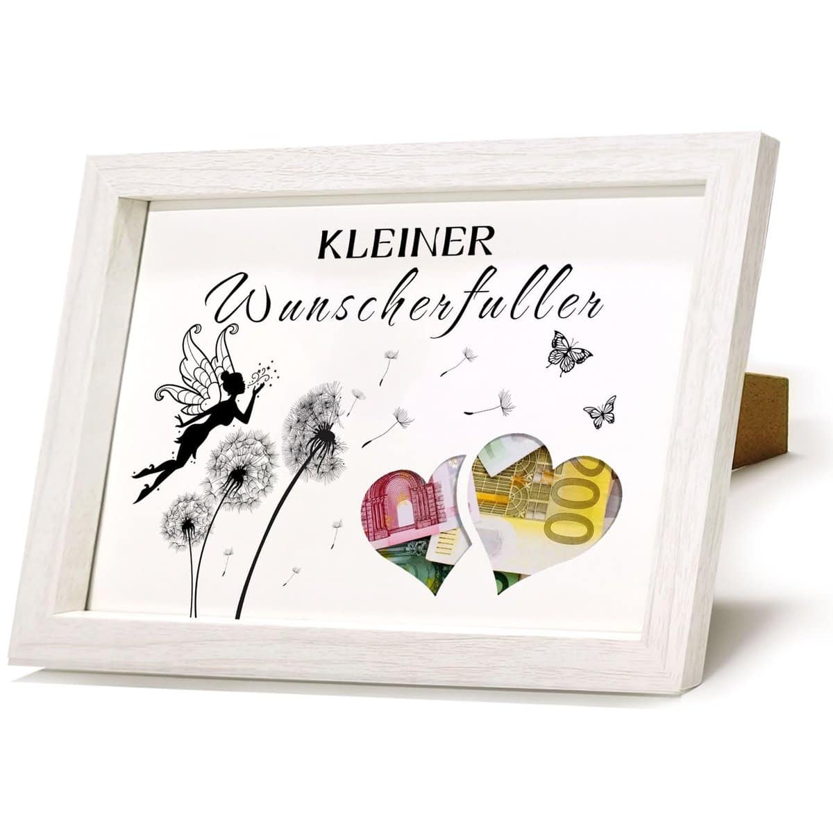 Wunscherfüller Geldgeschenk Bilderrahmen Pusteblume Geldgeschenke Verpackung Glück verschenken zum Geburtstag Reisen Hochzeit Jugendweihe Konfirmation Kommunion Lustige Geschenke für Männer Frauen