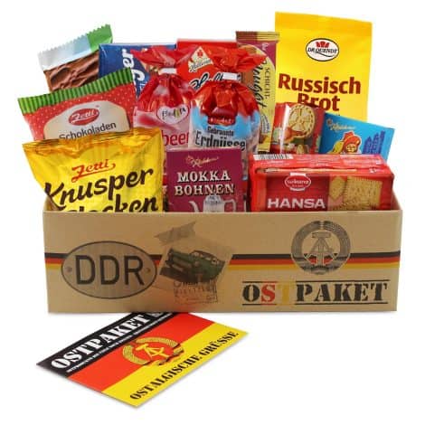 Kleines Geschenkset aus der DDR mit 13 süßen Spezialitäten – Ostpaket Süße Köstlichkeiten.