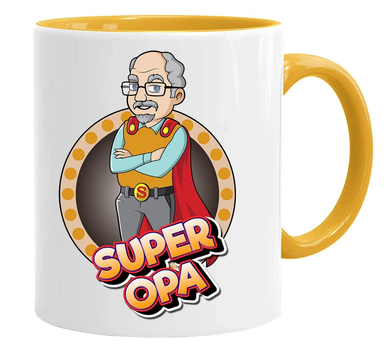 Opa Tasse/Becher/Mug - Super Opa - Schöne und lustige Kaffeetasse als Geschenkidee für Großväter. Keramik 350 ml - Geschenkidee Geschenk