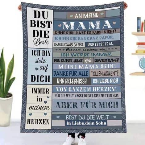 ACCZ Flauschige Personalisierte Mutter-Sohn Decke, Luftpost Geschenk, 150 * 200 cm, Positiv Ermutigend.