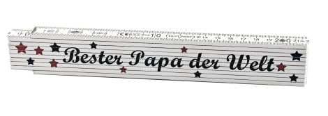 Meterstab mit Aufschrift ‘Bester Papa der Welt’ – Perfektes Geschenk für Heimwerker, Väter oder Opas – Vatertag, Weihnachten, Geburtstag.